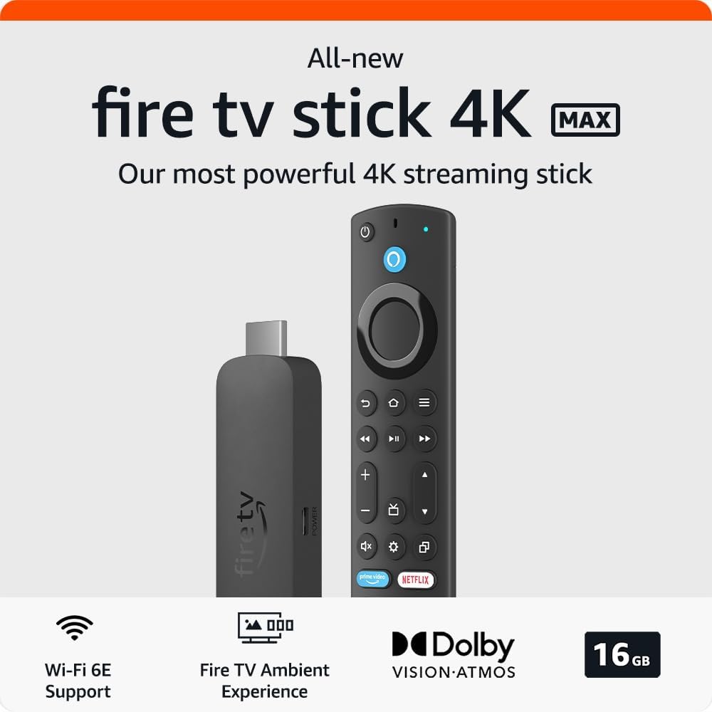 Fire TV Stick 4K Max 2023 - Wi-Fi 6E, Ambient Experience, free & live TV
