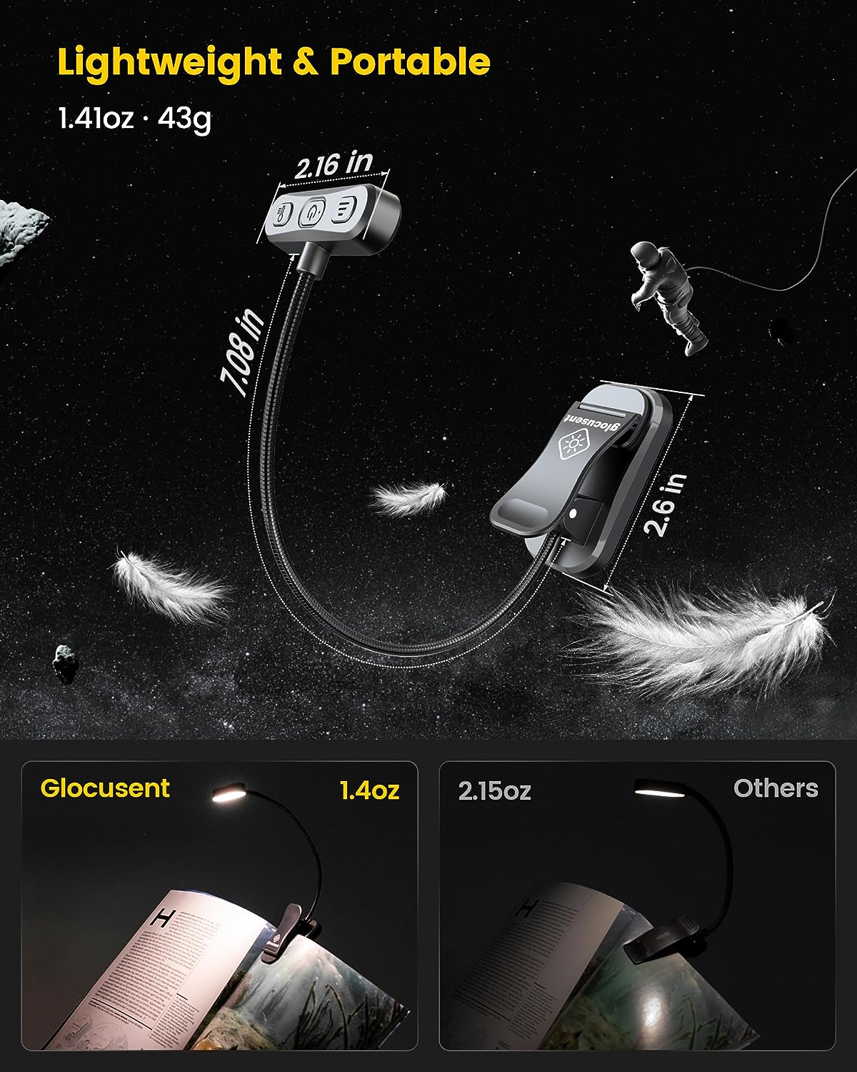 Reading Light for Supernote, Remarkable 2, Quaderno – Warm and Cool Lighting