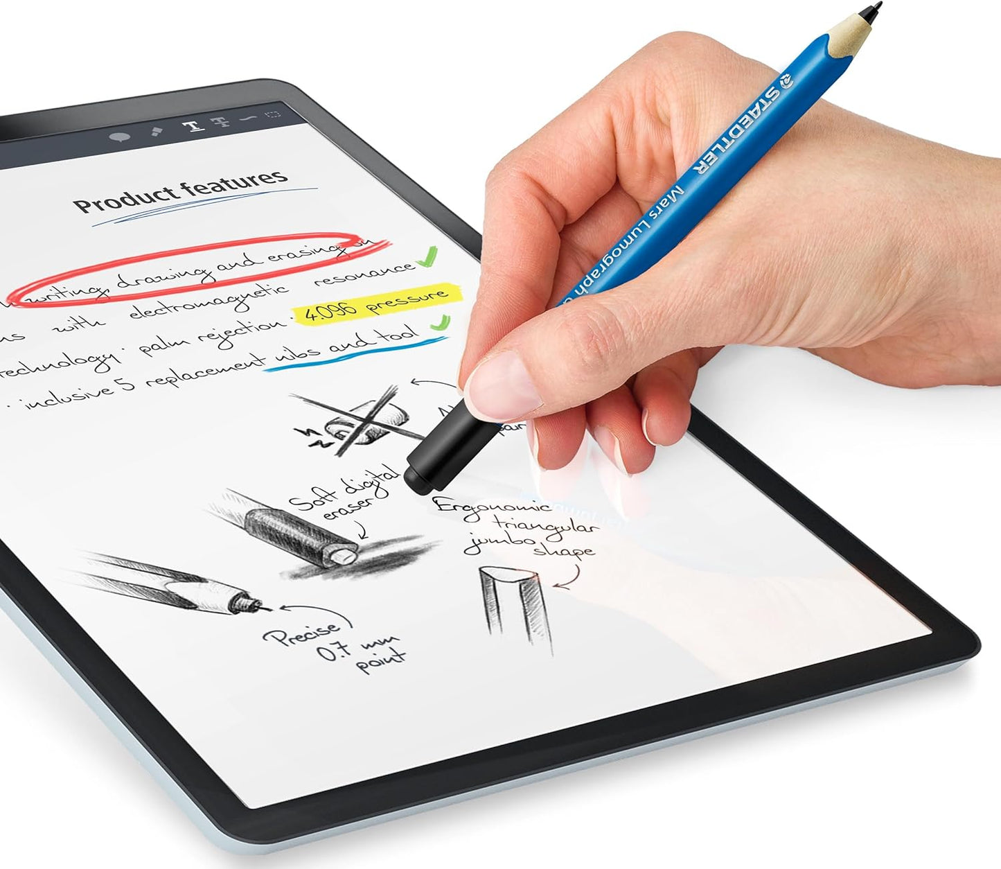 Staedtler Lumograph Mars Jumbo with eraser EMR and WACOM