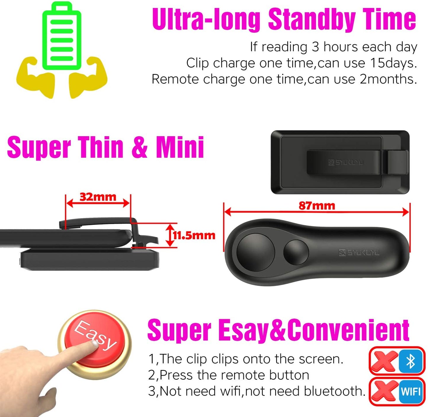 E-Reader Remote Control for Page Turns