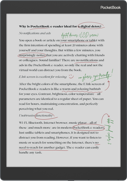 PocketBook Color Note: seamless note-taking in color on a large E Ink Kaleido 3 screen