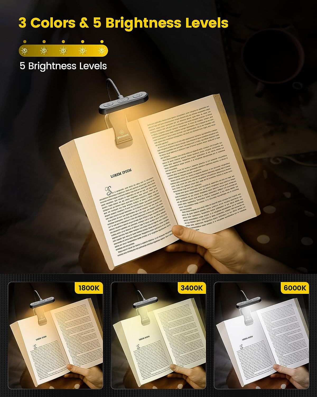 Reading Light for Supernote, Remarkable 2, Quaderno – Warm and Cool Li ...