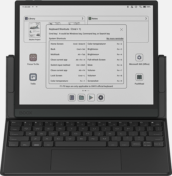 Onyx Boox Tab Ultra C Pro Magnetic Keyboard Cover with a Trackpad
