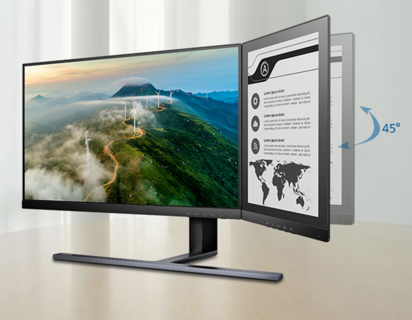 Philips 23 inch IPS Monitor and secondary E INK Screen